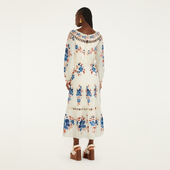 Farm Rio Sand Renata Floral Drawstring Cut-Out Maxi Dress - Picture 5 of 8